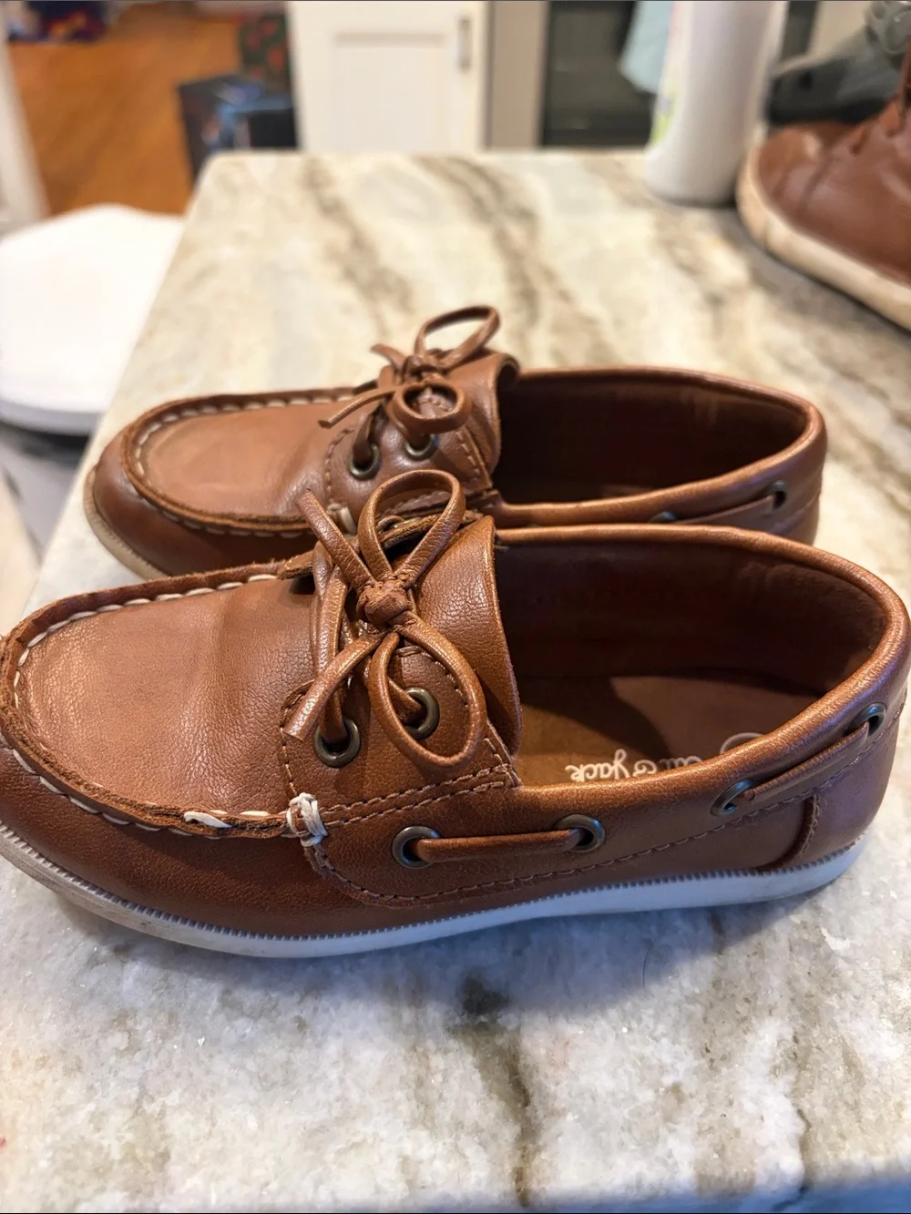 Cat & Jack Boy’s Brown Lace-Up Boat Shoes